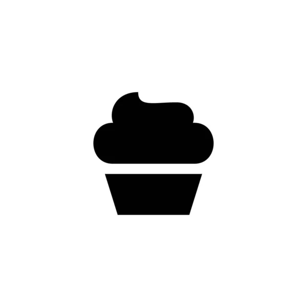 Kuchen Cupfood Food Ikone Soliden Stil — Stockvektor
