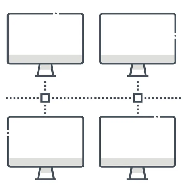 Ordinateurs Connecter Icône Internet — Image vectorielle