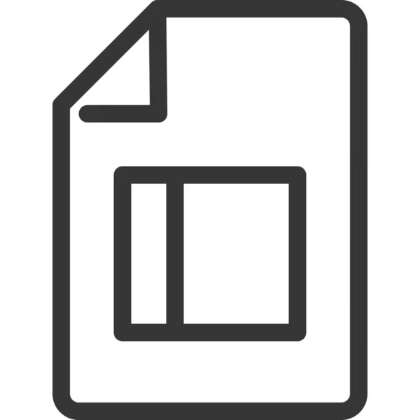 Icône Fichier Document Informatique Dans Style Outline — Image vectorielle