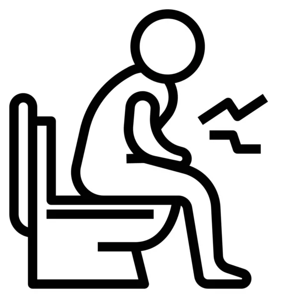 Constipation Diarrhée Icône Digestive Dans Style Outline — Image vectorielle