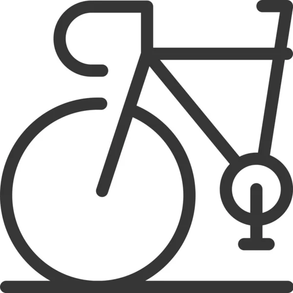 Vélo Vélo Icône Cycliste Dans Style Contour — Image vectorielle