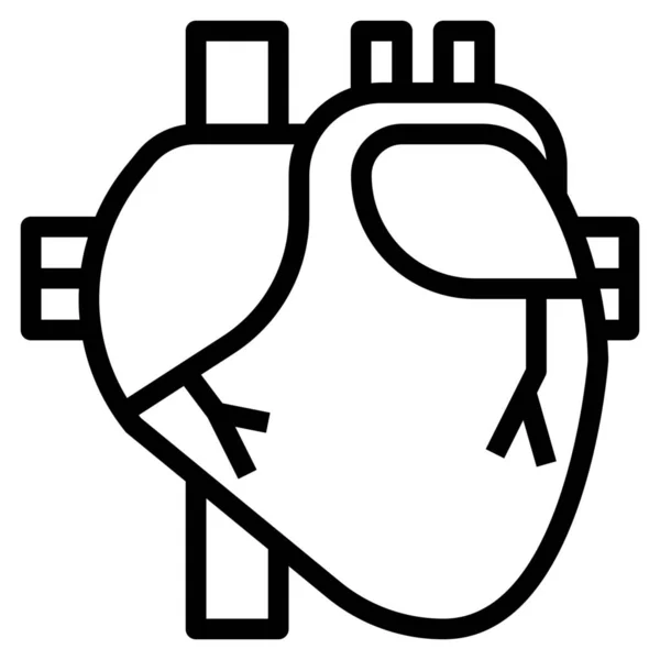 Body Cardiac Heart Icon Outline Style — Stock Vector