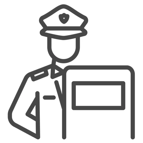 Policial Guarda Ícone Justiça Estilo Esboço — Vetor de Stock