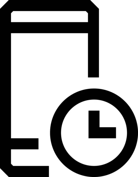 Icono Del Reloj Del Teléfono Móvil Estilo Esquema — Archivo Imágenes Vectoriales