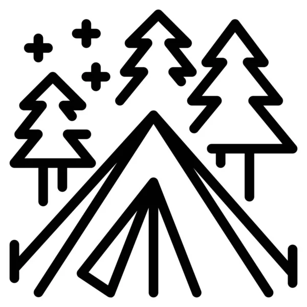 Actividades Camping Nature Icon Outline Style — Archivo Imágenes Vectoriales