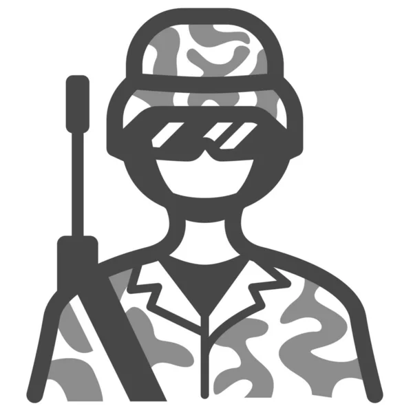 Savaşçı Askeri Milislerin Simgesi — Stok Vektör