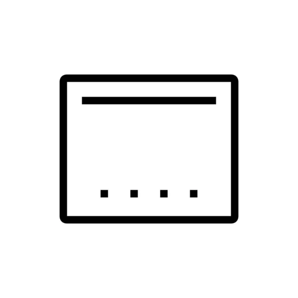Applicazione Desktop Office Icona Stile Outline — Vettoriale Stock