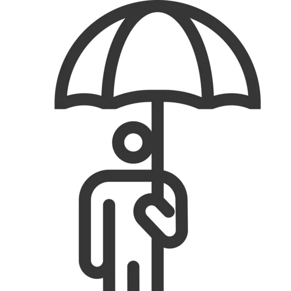 Protection Rain Safe Icon Outline Style — Stock Vector