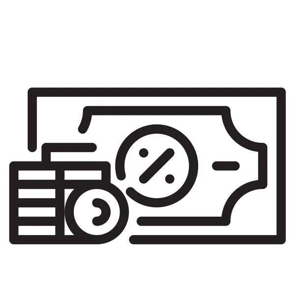 Business Cash Munt Pictogram Outline Stijl — Stockvector