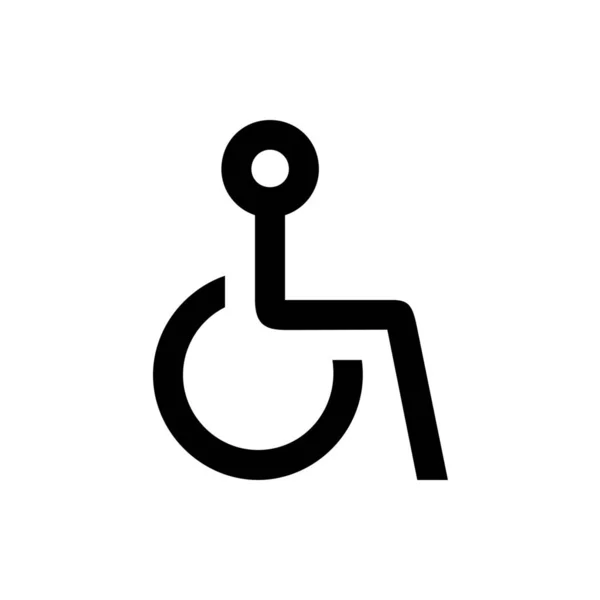 Persona Con Discapacidad Icono Silla Ruedas Estilo Esquema — Archivo Imágenes Vectoriales