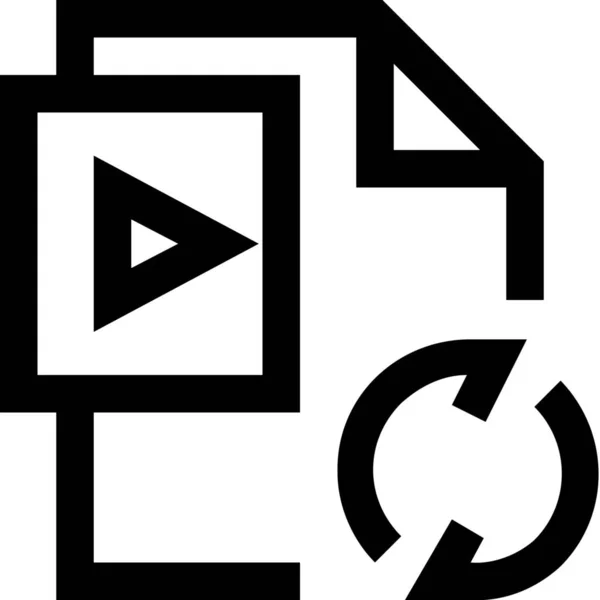 Freccia Camra Icona Del Documento Stile Outline — Vettoriale Stock