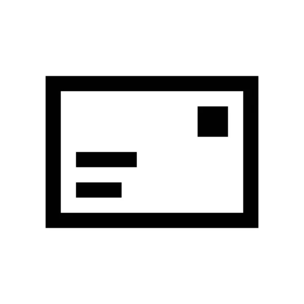 Postkarten Icon Outline Stil — Stockvektor