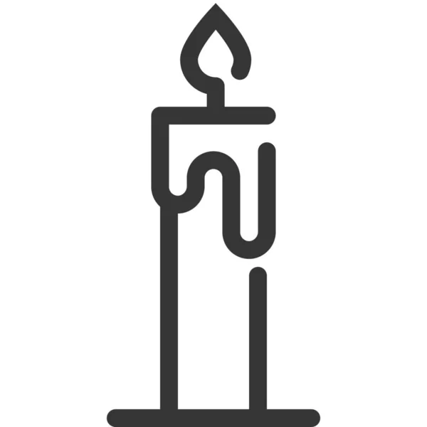 Candle Christmas Fire Icon Outline Style — Stock Vector