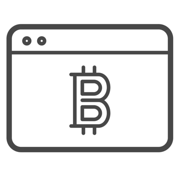 Bitcoin Blockchain Crypto Icon Outline Style — Stock Vector