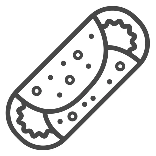 Burritos Τροφίμων Μεξικανική Εικόνα Στυλ Περίγραμμα — Διανυσματικό Αρχείο