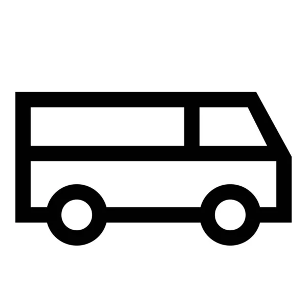 Auto Seite Transit Symbol Outline Stil — Stockvektor