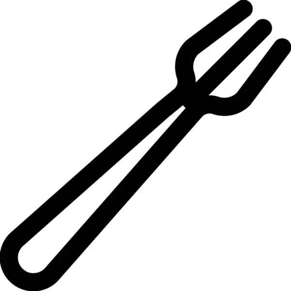 食物叉子图标的轮廓风格 — 图库矢量图片