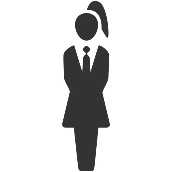 Agente Mujer Negocios Icono Estilo Sólido — Vector de stock