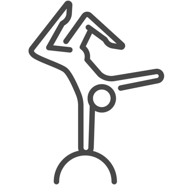 Akrobatisk Aerobics Gymnastik Ikon Konturstil — Stock vektor