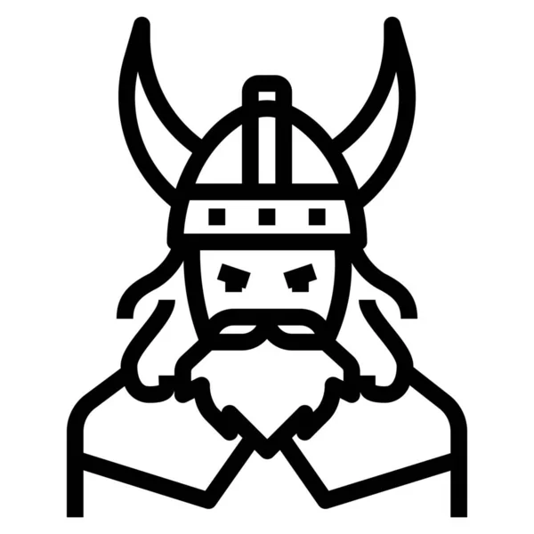 Avatar Battle Hammer Icon Outline Style — 스톡 벡터