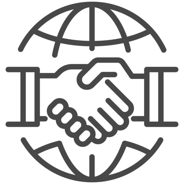 Samenwerking Tussen Bedrijven Wereldwijd Icoon Outline Stijl — Stockvector