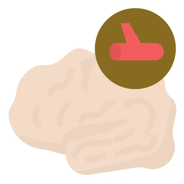 Icône Occlusion Cerveau Sanguin Dans Style Plat — Image vectorielle