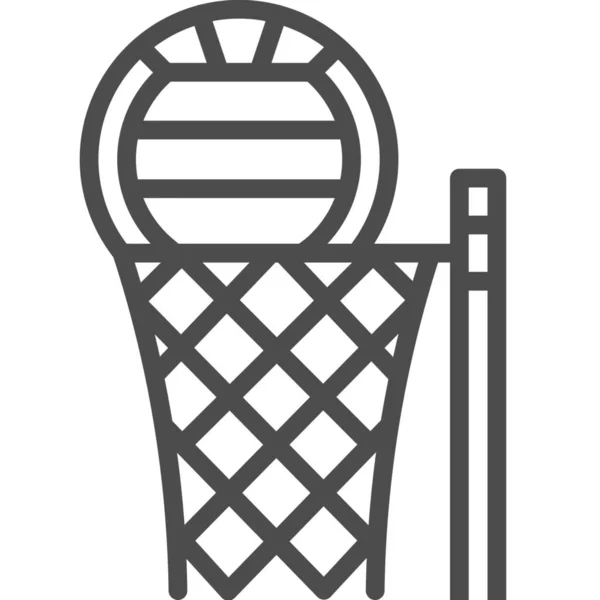 Bal Basketbal Wedstrijd Pictogram Contouren Stijl — Stockvector