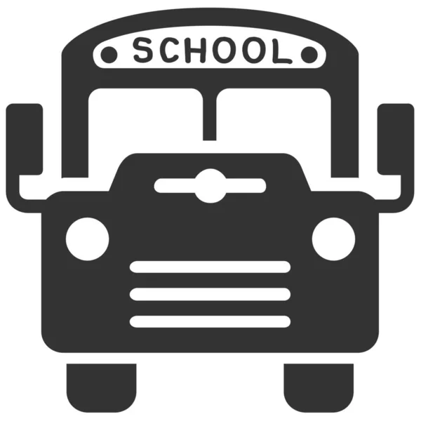 ソリッドスタイルのバススクールバス輸送アイコン — ストックベクタ