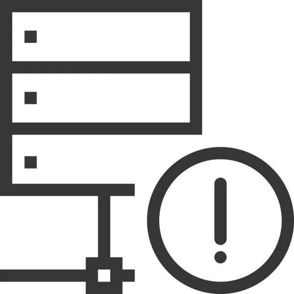 Icono Signo Exclamación Base Datos Informática Estilo Esquema — Vector de stock