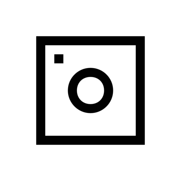 Ícone Quadrado Dispositivo Câmera Estilo Esboço — Vetor de Stock