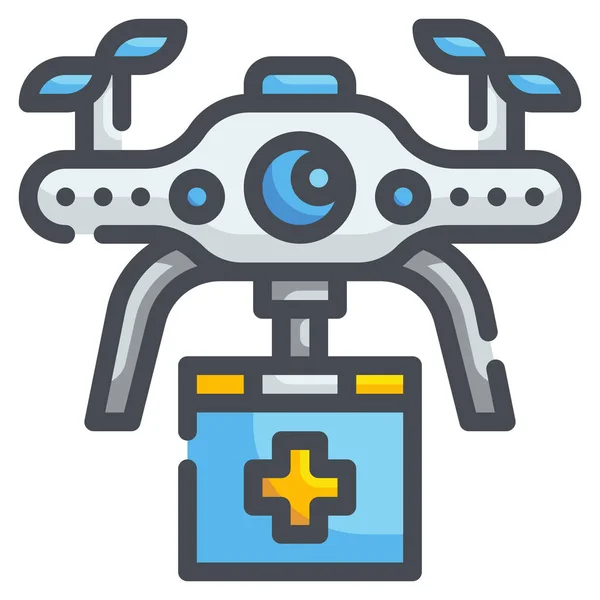 Assistance Livraison Icône Drone — Image vectorielle