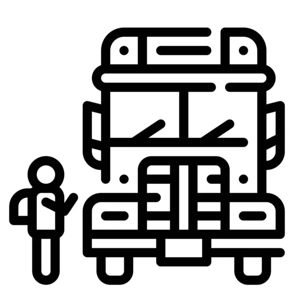 Pictogram Autobus Onderwijs — Stockvector