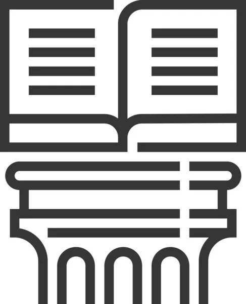 Book Column History Icon Outline Style — 스톡 벡터