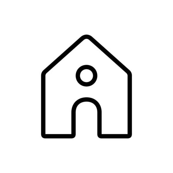 Bâtiment Maison Icône Maison Dans Style Contour — Image vectorielle