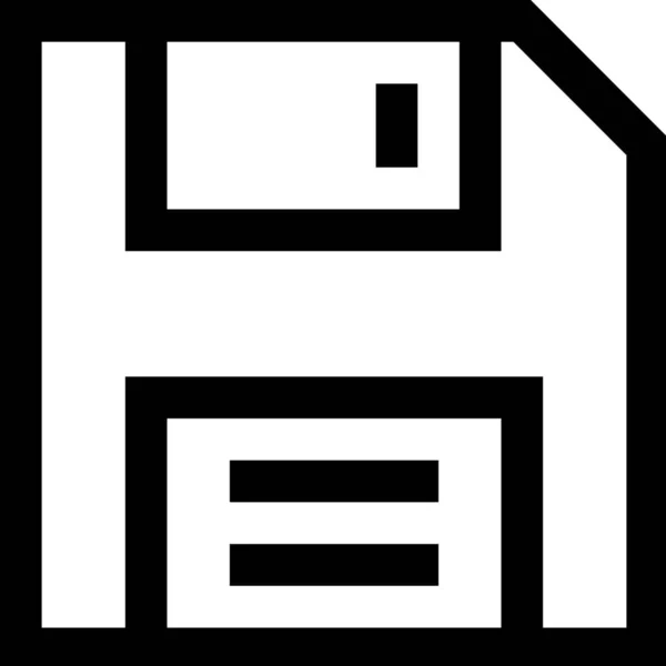 Computerbestand Floppy Pictogram Outline Stijl — Stockvector