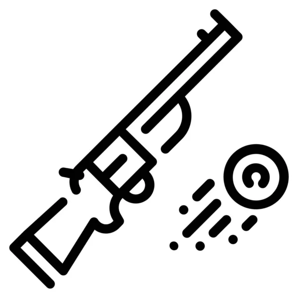Soutěžní Pistole Střílení Ikona Stylu Osnovy — Stockový vektor