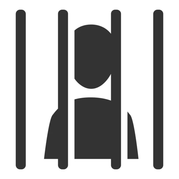 Więzienny Więzienie Winny Ikona Solidny Styl — Wektor stockowy