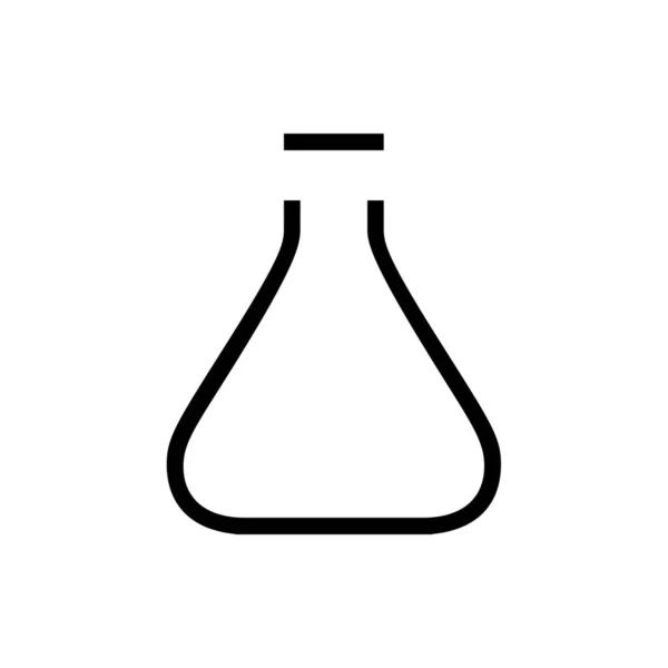 Icône Science Flasque Conique Dans Style Outline — Image vectorielle