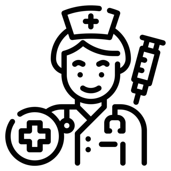 Asistencia Enfermera Icono Médico — Archivo Imágenes Vectoriales