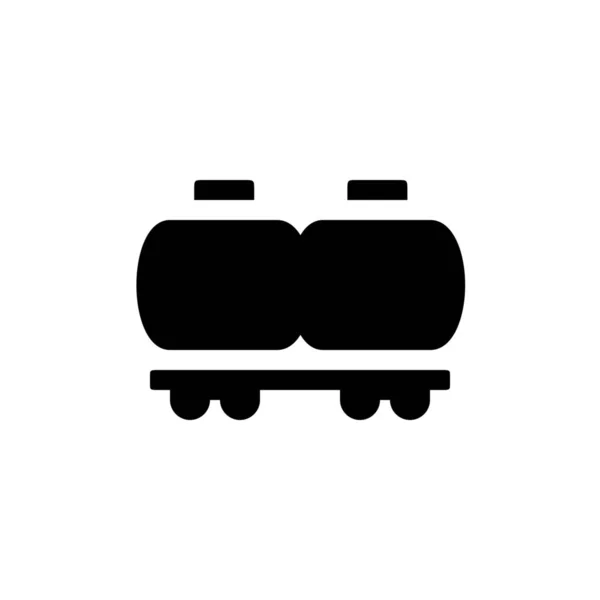 Icono Tren Tanque Dual Estilo Sólido — Vector de stock