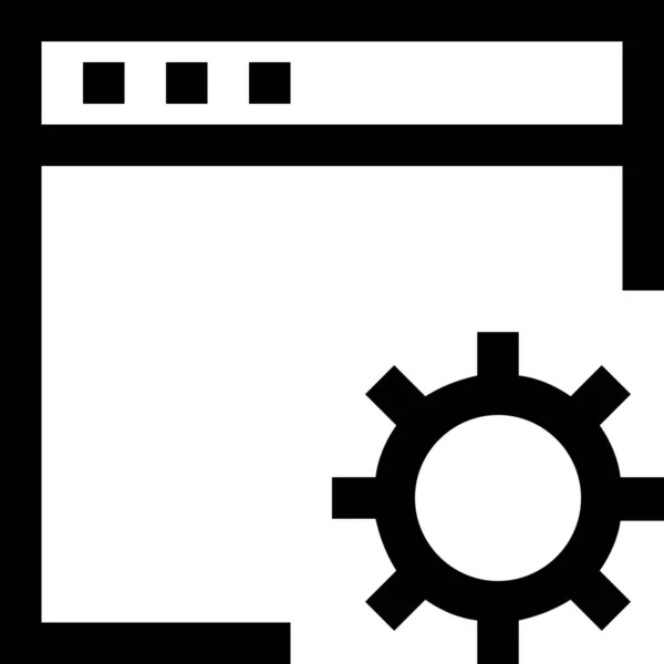 Icono Computadora Del Engranaje Del Navegador Estilo Esquema — Archivo Imágenes Vectoriales
