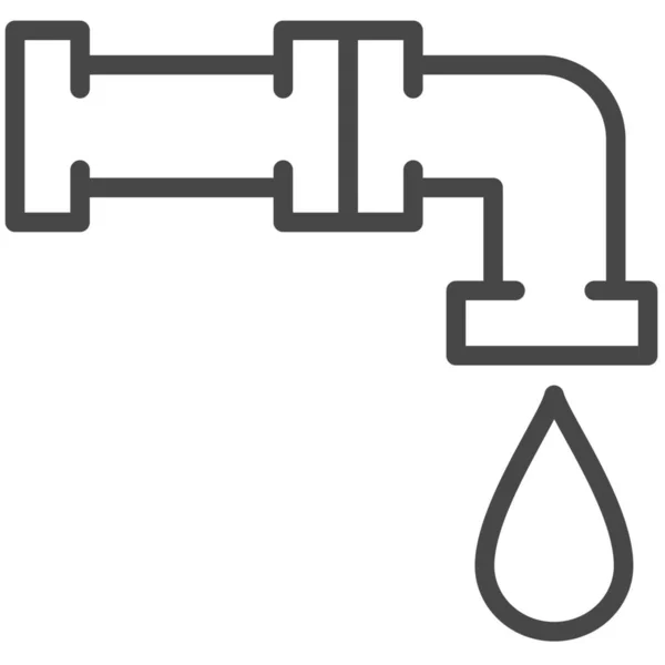 Icône Tuyau Potable Propre Dans Style Contour — Image vectorielle