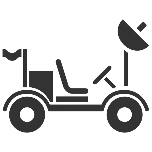 Dune Buggy Lunar Rover Moon Buggy Icon Stile Solid — Vettoriale Stock