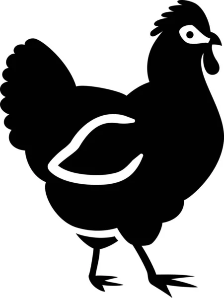 Agriculture Animal Chicken Icon Solid Style — Stock Vector