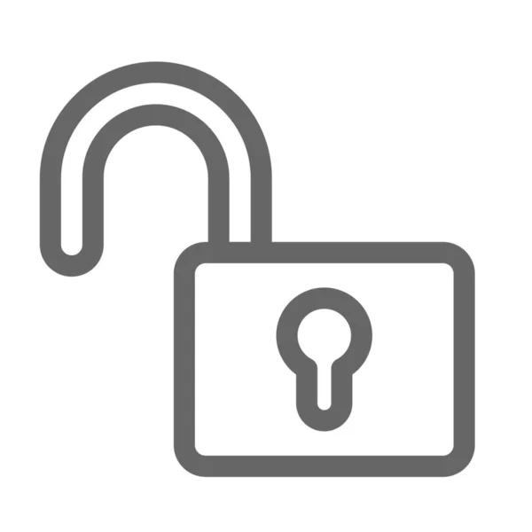 Passwort Symbol Outline Stil Sperren — Stockvektor