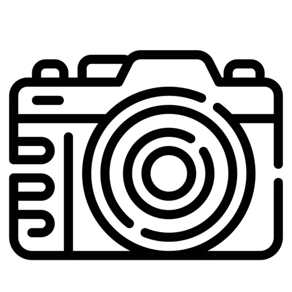 Fotografie Kamera Fotograf Ikone Outline Stil — Stockvektor