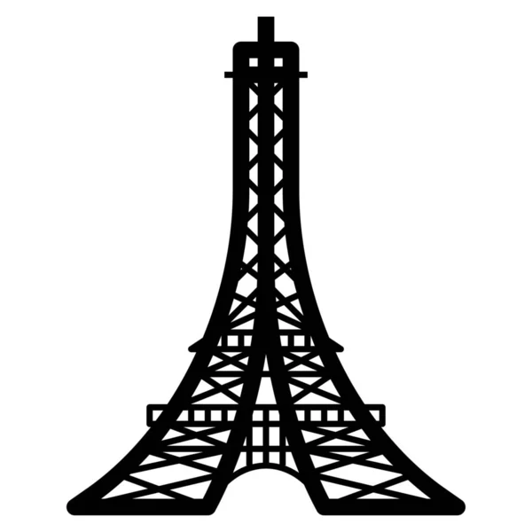 Icône Emblématique Eiffel France Style Contour — Image vectorielle