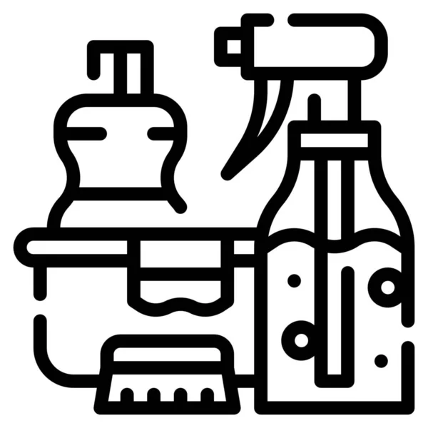 Ícone Doméstico Limpeza Balde —  Vetores de Stock