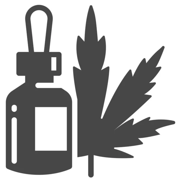 Cannabidiol Cannabis Cbd Symbol Soliden Stil — Stockvektor