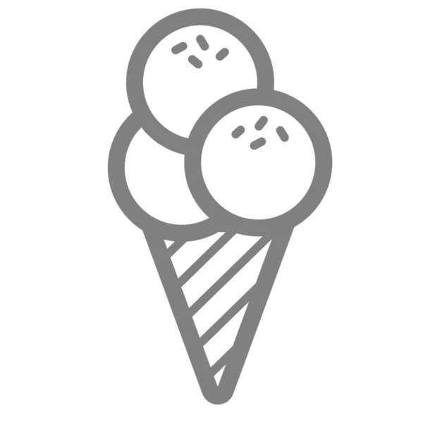Значок Конусного Морозива Стилі Контур — стоковий вектор